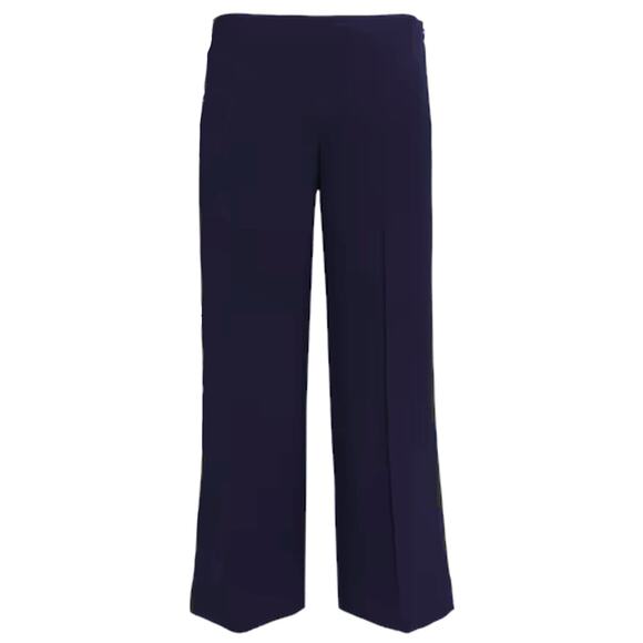 THEORY Terena B Rosina Crepe Cropped Wide Leg Pants in Navy 0 - Picture 1 of 8